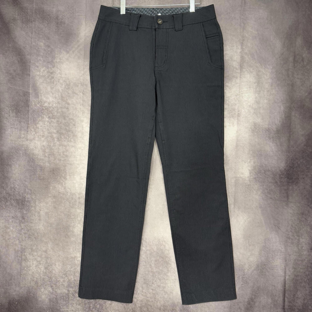 Lululemon Work To Play Pants Men Size 32 Pinstripe Chino Flat Front Flap Pockets
